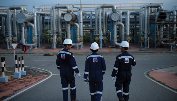Chevron workers in Duri Field in Sumatra, Indonesia.
