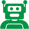 green robot head