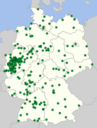 Demand points in Germany