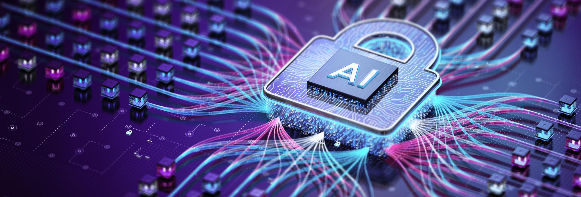 circuit board with AI symbol