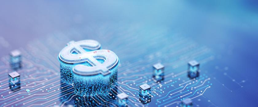 dollar signs on circuit board