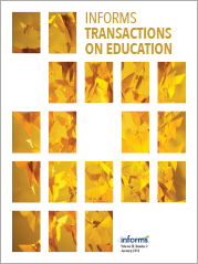 cover image INFORMS Transactions on Education