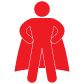 red caped hero