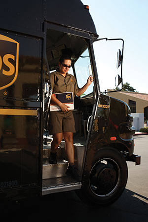 UPS truck and driver