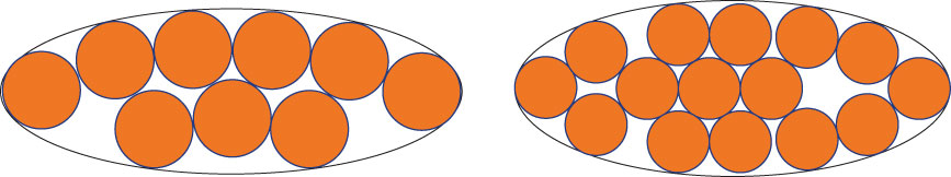 New configurations for 9 and 15 circles