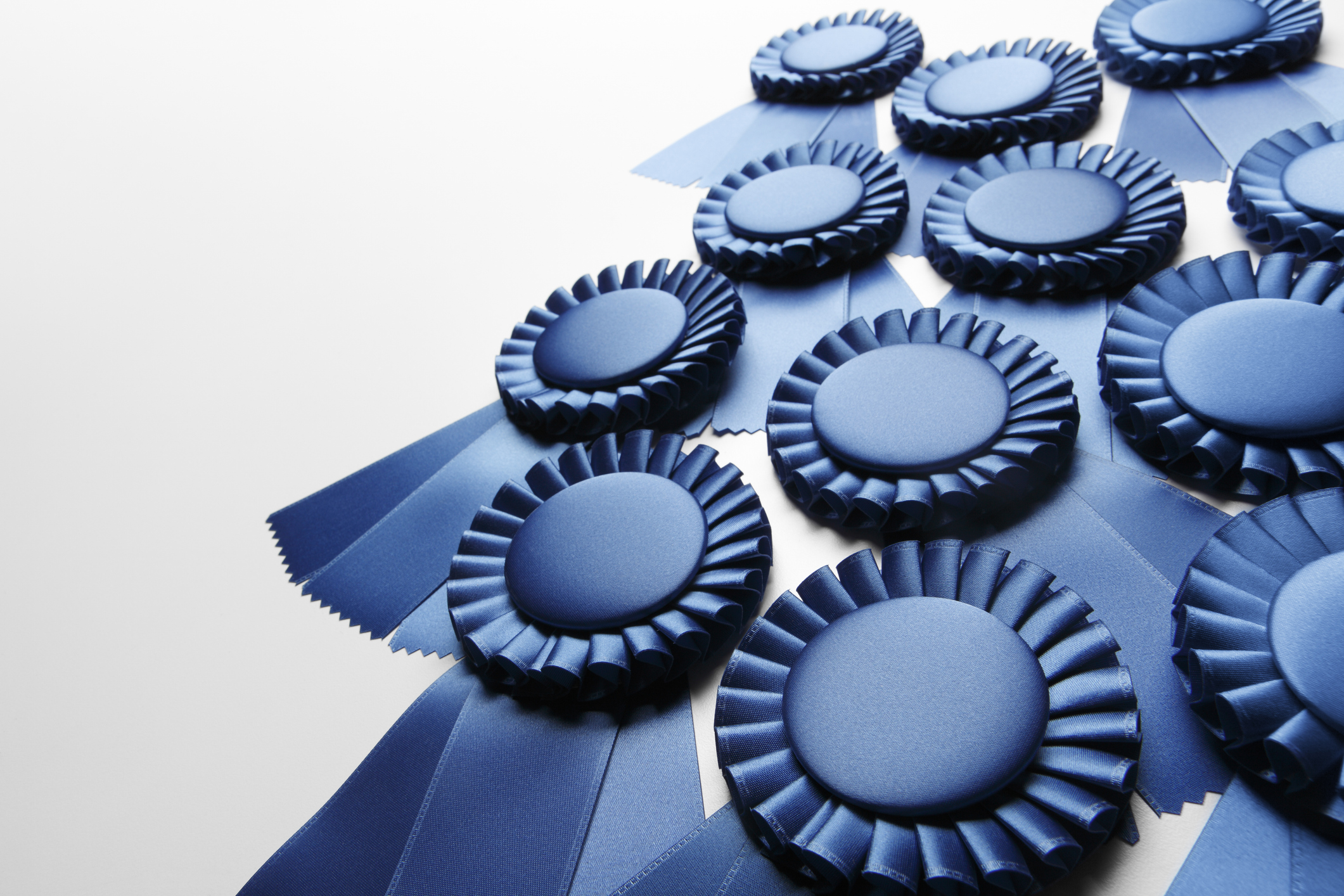group of blue ribbons