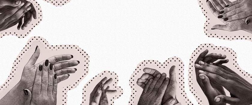 different pairs of hands clapping