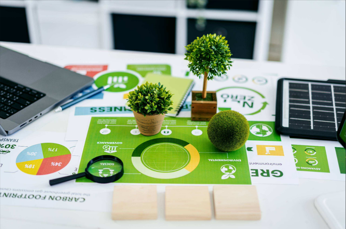 green plants on a spreadsheet